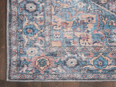 Nourison Nicole Curtis SR101 Light Blue Multicolor Area Rug Corner Nourison Nicole Curtis SR101 Light Blue Multicolor Area Rug Corner