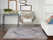 Nourison Nicole Curtis SR101 Light Blue Multicolor Area Rug Room Scene Nourison Nicole Curtis SR101 Light Blue Multicolor Area Rug Room Scene