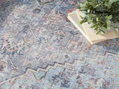 Nourison Nicole Curtis SR104 Light Grey Blue Area Rug Detail on Floor Nourison Nicole Curtis SR104 Light Grey Blue Area Rug Detail on Floor