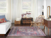 Nourison Nicole Curtis SR105 Red Navy Area Rug Room Scene Nourison Nicole Curtis SR105 Red Navy Area Rug Room Scene