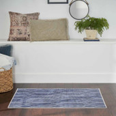 Nourison Nicole Curtis SR107 Navy Scatter Rug in Room Nourison Nicole Curtis SR107 Navy Scatter Rug in Room