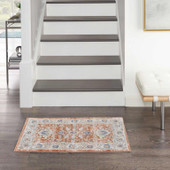Nourison Nicole Curtis Series 4 SR402 Grey Multi 2x3 Scatter Rug in Room