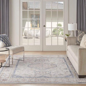 Nourison Nicole Curtis Series 4 SR403 Grey Blue 8x10 Area Rug in Room