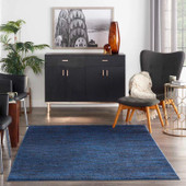 Nourison Essentials NRE01 Midnight Blue 5x7 Rug in Room
