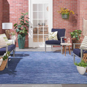 Nourison Essentials NRE01 Navy Blue Area Rug Outdoor Room Scene Nourison Essentials NRE01 Navy Blue Area Rug Outdoor Room Scene