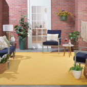 Nourison Essentials NRE01 Yellow Area Rug Outdoor Room Scene Nourison Essentials NRE01 Yellow Area Rug Outdoor Room Scene