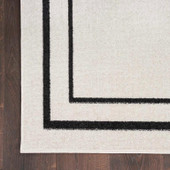 Nourison Essentials NRE02 Ivory Black Rug Corner Nourison Essentials NRE02 Ivory Black Rug Corner