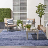 Nourison Essentials NRE03 Denim Area Rug Outdoor Room Scene Nourison Essentials NRE03 Denim Area Rug Outdoor Room Scene