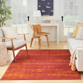 Nourison Essentials NRE03 Red 5x7 Rug in Room