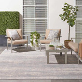 Nourison Essentials NRE03 Grey Beige Area Rug Outdoor Room Scene