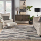 Nourison Paxton PAX01 Grey Charcoal Area Rug Room Scene Nourison Paxton PAX01 Grey Charcoal Area Rug Room Scene