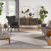 Nourison Paxton PAX04 Grey Slate Area Rug Room Scene Nourison Paxton PAX04 Grey Slate Area Rug Room Scene