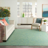 Nourison Positano POS01 Blue Green Area Rug Room Scene Nourison Positano POS01 Blue Green Area Rug Room Scene
