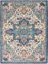 Nourison Ankara Global ANR15 Ivory Navy Area Rug Nourison Ankara Global ANR15 Ivory Navy Area Rug