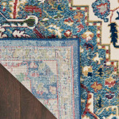 Nourison Ankara Global ANR15 Ivory Navy Area Back Nourison Ankara Global ANR15 Ivory Navy Area Back