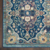 Nourison Ankara Global ANR16 Navy Multi Area Corner