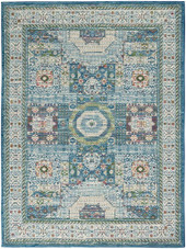 Nourison Ankara Global ANR17 Ivory Light Blue Area Rug Nourison Ankara Global ANR17 Ivory Light Blue Area Rug