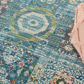 Nourison Ankara Global ANR17 Ivory Light Blue Area Rug Detail on Floor Nourison Ankara Global ANR17 Ivory Light Blue Area Rug Detail on Floor