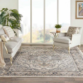 Nourison Quarry QUA05 Ivory Grey 7x10 Rug in Room Nourison Quarry QUA05 Ivory Grey 7x10 Rug in Room