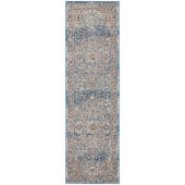 Nourison Quarry QUA11 Ivory Blue 2x8 Runner Rug