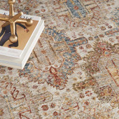 Nourison Sahar SHR01 Ivory Multi Area Rug Detail on Floor Nourison Sahar SHR01 Ivory Multi Area Rug Detail on Floor