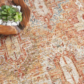 Nourison Sahar SHR01 Rust Area Rug Detail on Floor