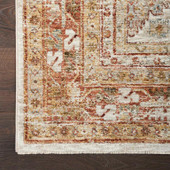 Nourison Sahar SHR01 Rust Area Rug Corner