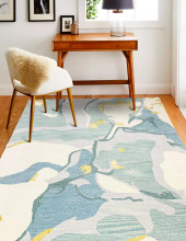 Bashian Greenwich HG382 Mekhi Ivory Aqua Area Rug Room Scene Bashian Greenwich HG382 Mekhi Ivory Aqua Area Rug Room Scene