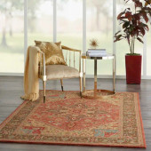 Living Treasures LI01 Rust Area Rug by Nourison Room Scene Living Treasures LI01 Rust Area Rug by Nourison Room Scene