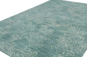 Bashian Venezia CL142 Roseberry Teal Area Rug on Angle Bashian Venezia CL142 Roseberry Teal Area Rug on Angle