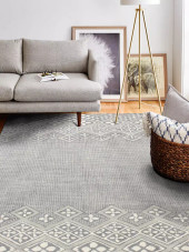 Bashian Venezia CL150 Esmeralda Grey Area Rug Room Scene Bashian Venezia CL150 Esmeralda Grey Area Rug Room Scene