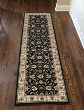 Radici Como 1592 Black Runner Area Rug Room Scene