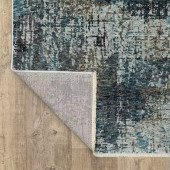 Oriental Weavers Hayden HAY03 Blue Beige Area Rug Back