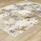 Oriental Weavers Hayden HAY10 Beige Rust Area Rug Angle
