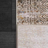 Dynamic Rugs Gold 1361-915 Grey Ivory Navy Area Rug Back Corner Dynamic Rugs Gold 1361-915 Grey Ivory Navy Area Rug Back Corner