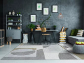 Dynamic Rugs Polaris 46012-6191 Ivory Grey Gold Area Rug Room Scene Dynamic Rugs Polaris 46012-6191 Ivory Grey Gold Area Rug Room Scene