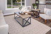 Dynamic Rugs Seville 3609-109 Ivory Soft Grey Area Rug Room Scene