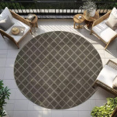 Dalyn Bali BB3 Charcoal Round Area Rug Outdoor Room Scene