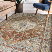 Dalyn Bergama BE1 Paprika Area Rug Room Scene Dalyn Bergama BE1 Paprika Area Rug Room Scene