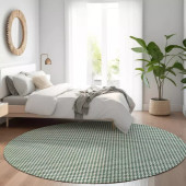 Dalyn Hinton HN1 Green Round Area Rug Room Scene