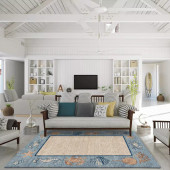 Nubrisa Bayside ABY09 Beige Blue Area Rug Room Scene Nubrisa Bayside ABY09 Beige Blue Area Rug Room Scene