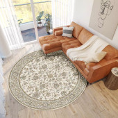 Dalyn Hatay HY1 Ivory Round Area Rug Room Scene Dalyn Hatay HY1 Ivory Round Area Rug Room Scene
