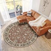 Dalyn Hatay HY1 Paprika Round Area Rug Room Scene Dalyn Hatay HY1 Paprika Round Area Rug Room Scene