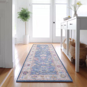 Dalyn Hatay HY7 Blue Runner Area Rug Room Scene Dalyn Hatay HY7 Blue Runner Area Rug Room Scene