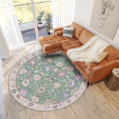 Dalyn Hatay HY7 Lime Round Area Rug Room Scene Dalyn Hatay HY7 Lime Round Area Rug Room Scene