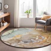 Dalyn Odyssey OY1 Taupe Round Area Rug Room Scene