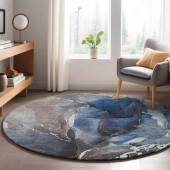 Dalyn Odyssey OY3 Blue Round Area Rug Room Scene