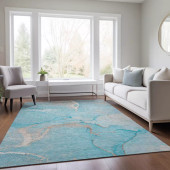 Dalyn Odyssey OY7 Teal Area Rug Room Scene Dalyn Odyssey OY7 Teal Area Rug Room Scene