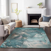 Dalyn Odyssey OY11 Teal Area Rug Room Scene Dalyn Odyssey OY11 Teal Area Rug Room Scene