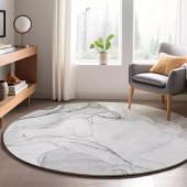 Dalyn Odyssey OY13 Gray Round Area Rug Room Scene